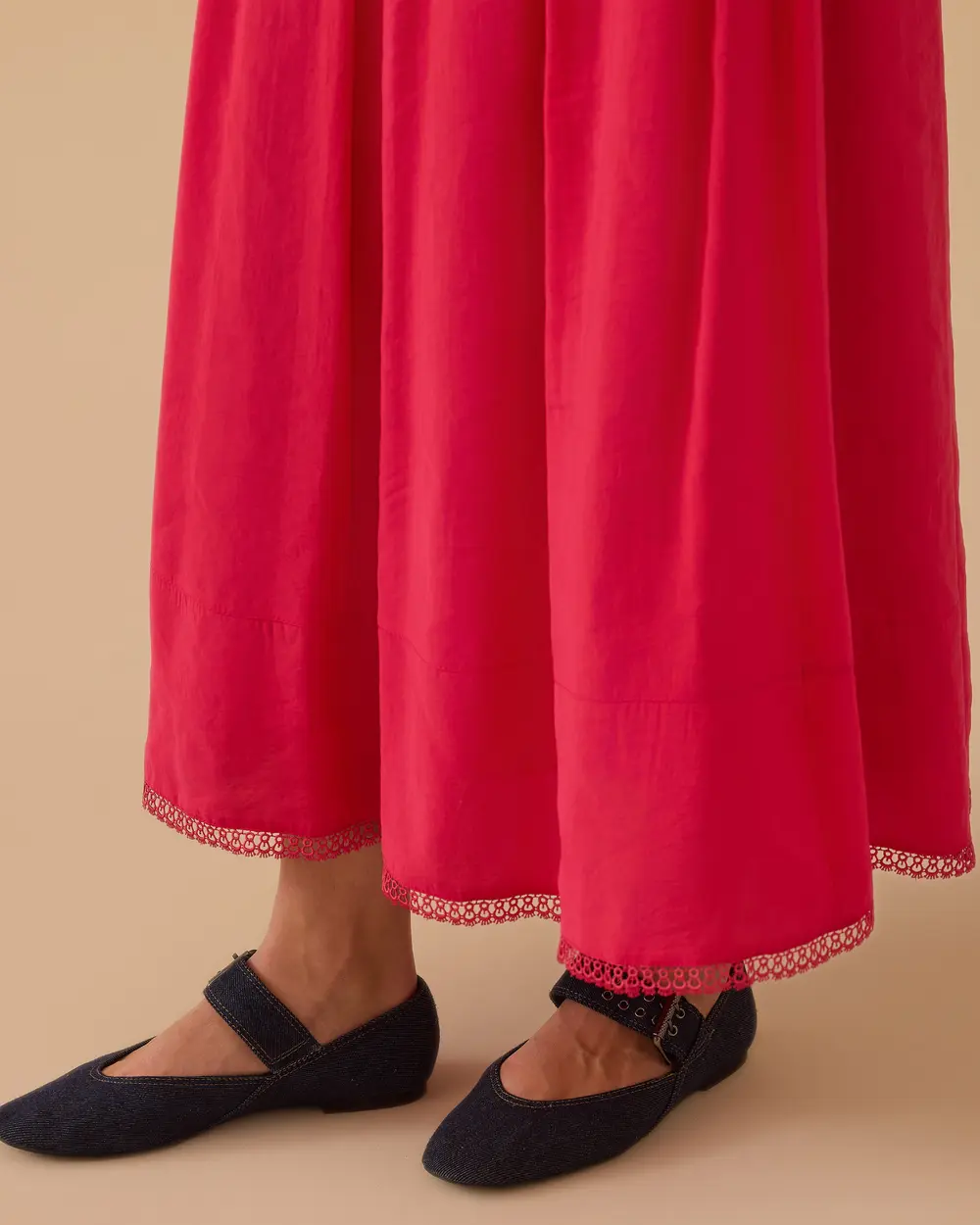 Fisto Detaylı A Kesim Uzun Etek