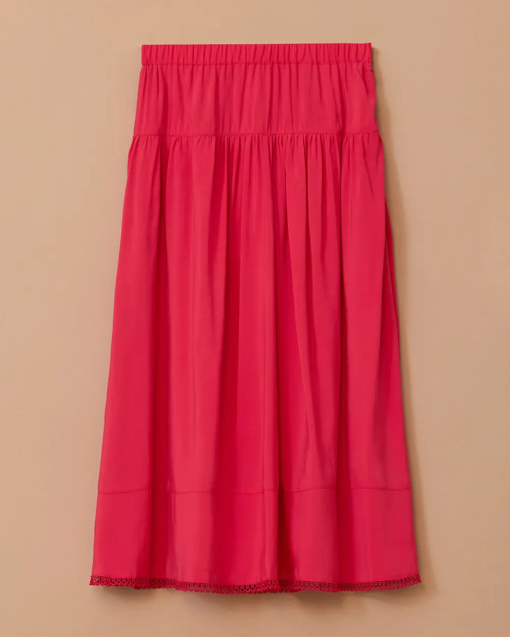 A-line Long Skirt with Scallop Detail