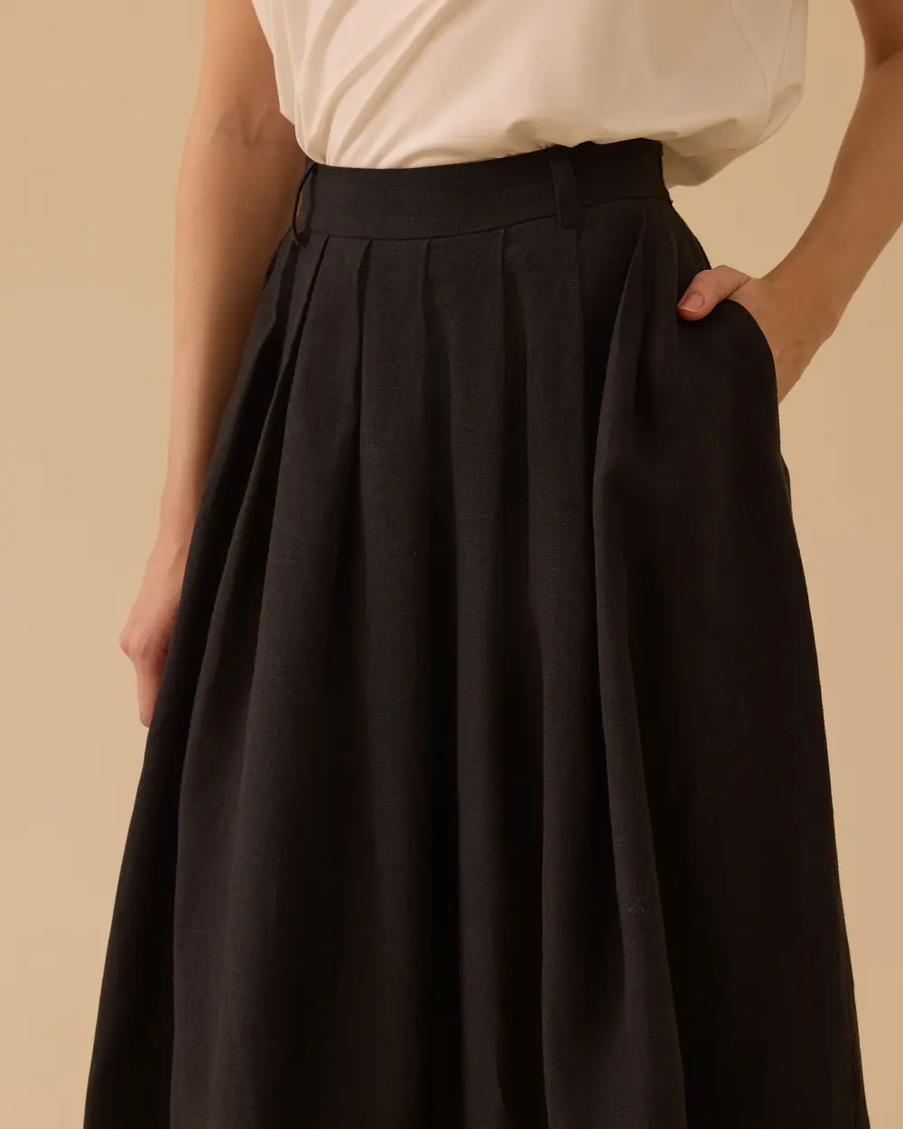 Relaxed-Fit Midi Skirt