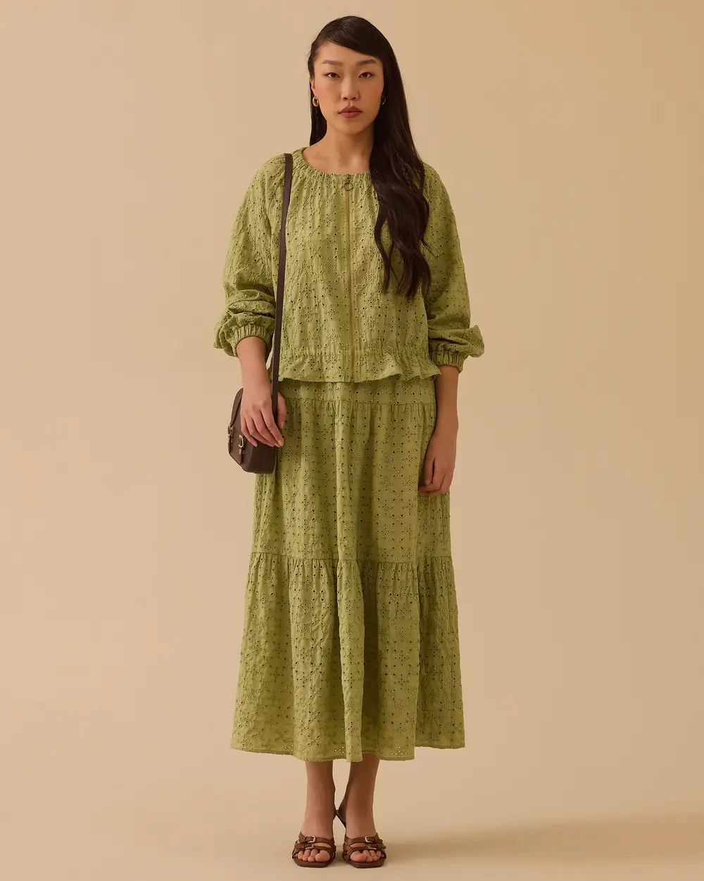 Scalloped Ankle Length Skirt