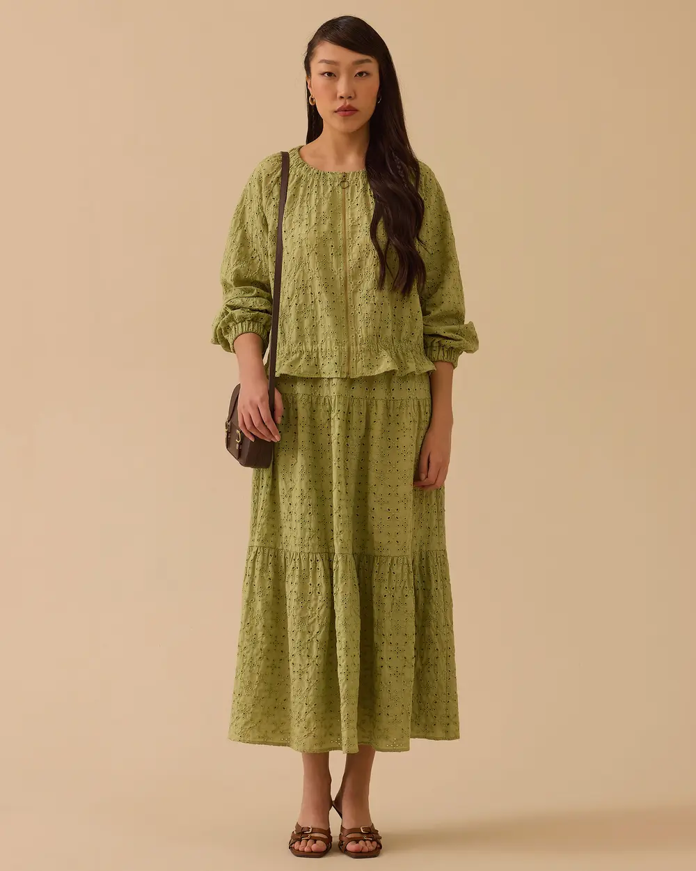 Scalloped Ankle Length Skirt