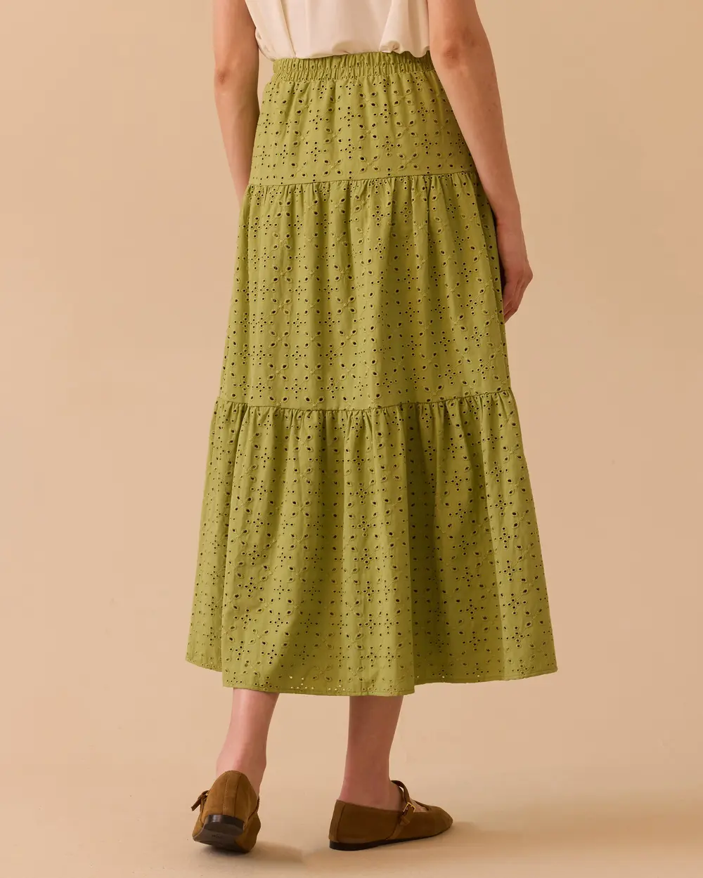 Scalloped Ankle Length Skirt