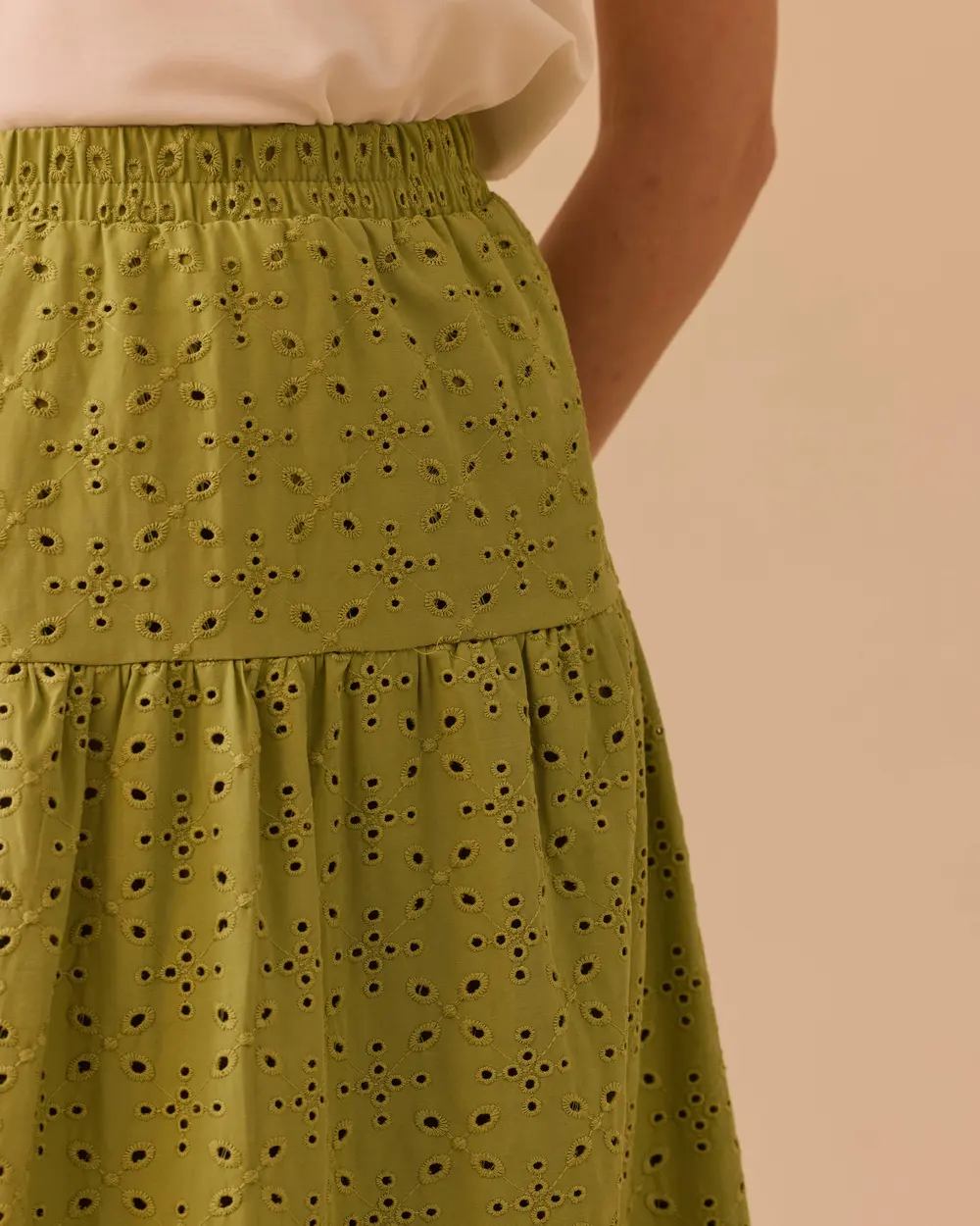 Scalloped Ankle Length Skirt
