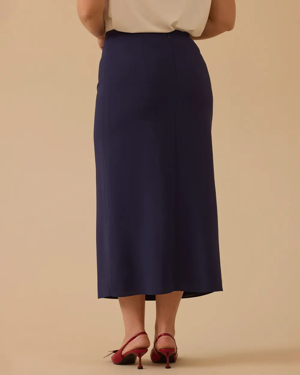 Büyük Beden Bilek Boy Klasik Etek