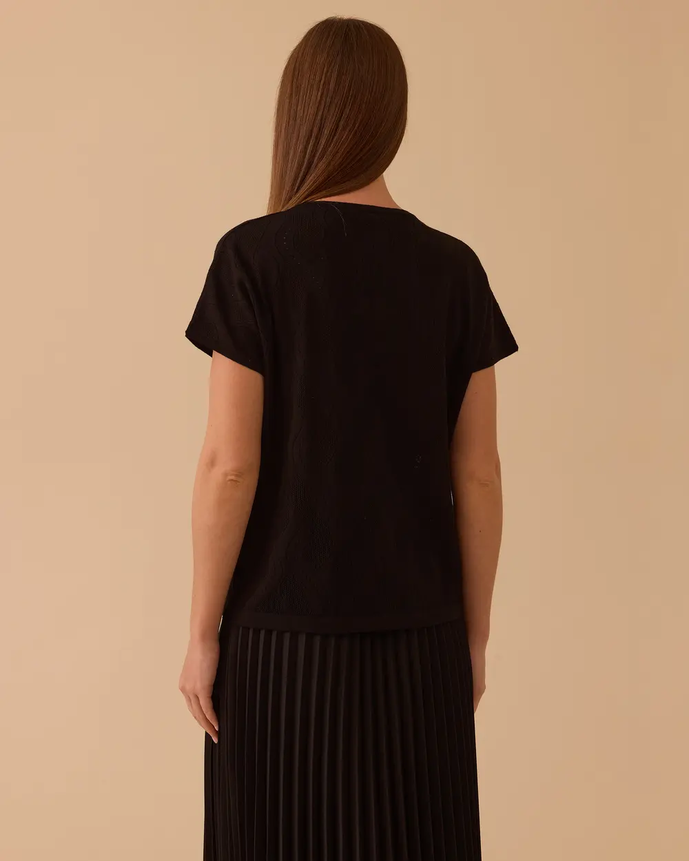 Low Sleeve Patterned Sweater Blouse