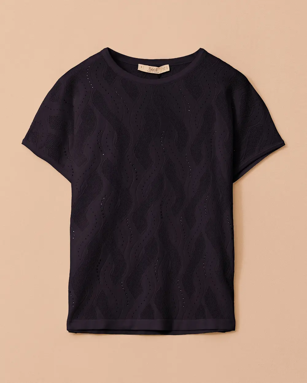 Low Sleeve Patterned Sweater Blouse