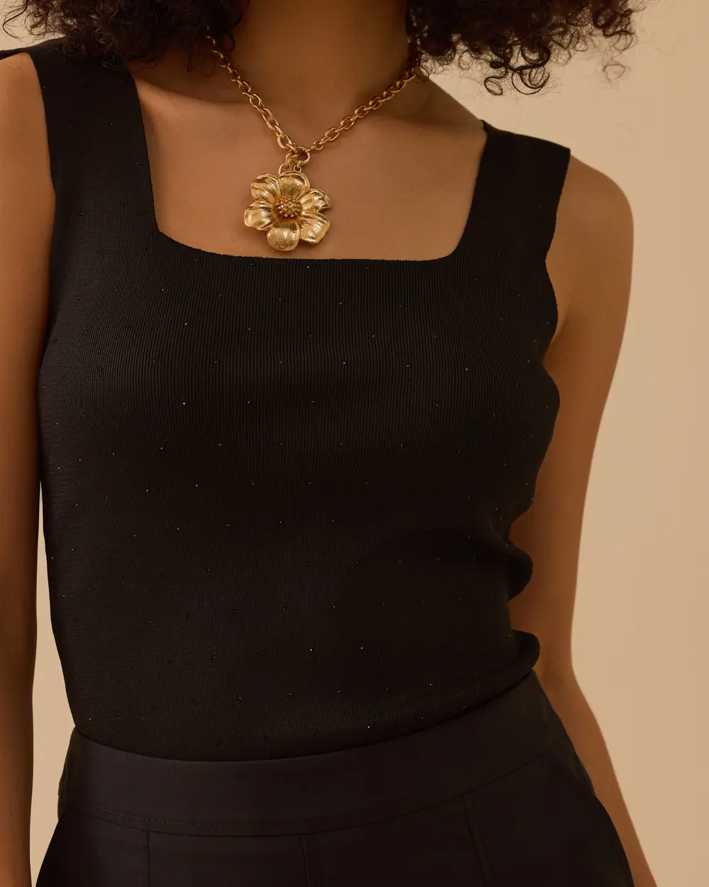 Kare Yaka Taşlı Triko Atlet