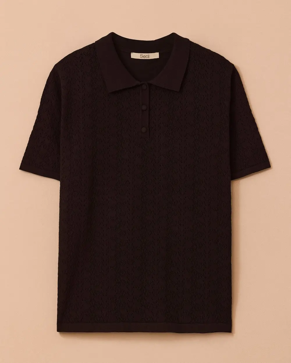 Polo Collar Knitted Sweater Blouse
