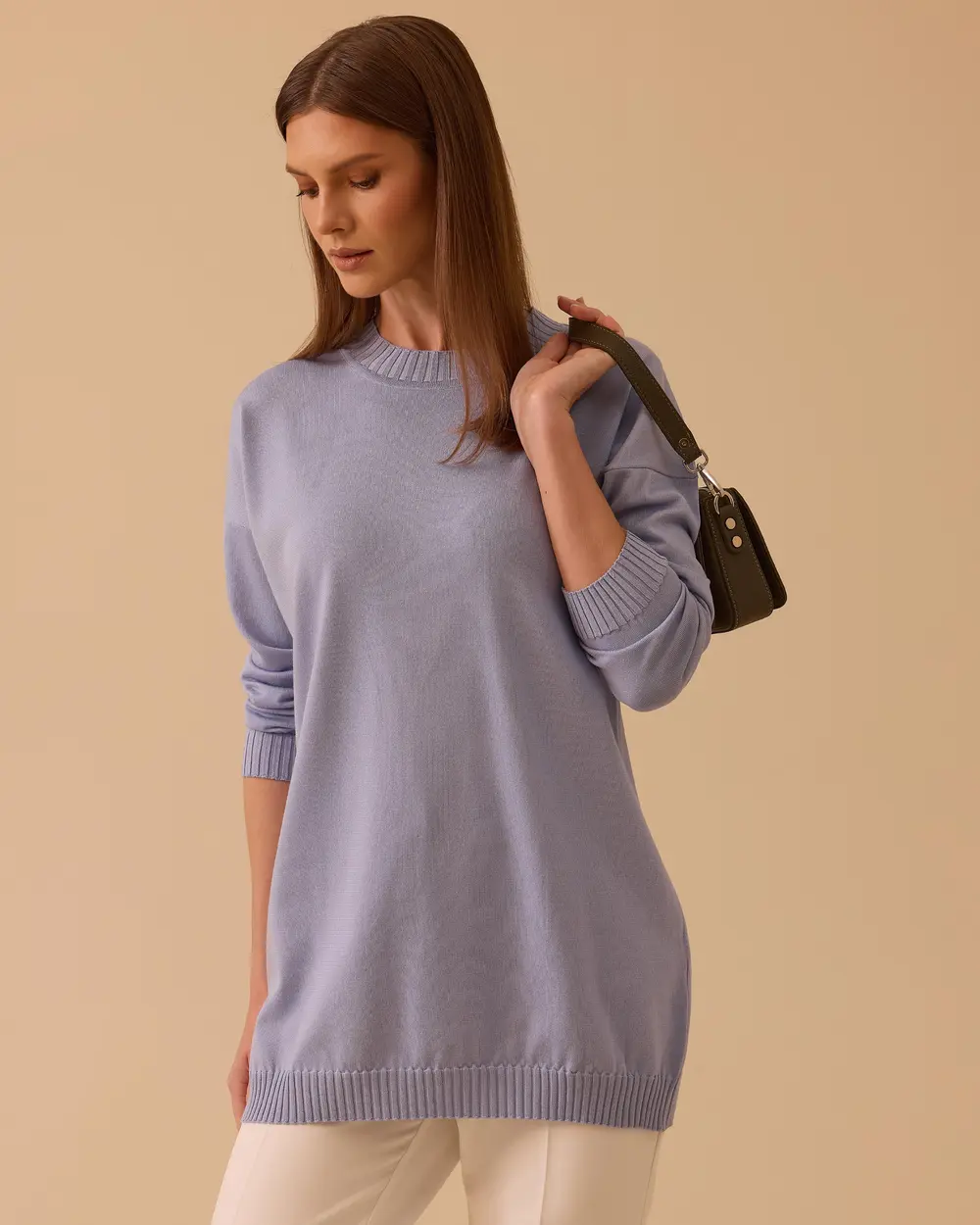 Sıfır Yaka Basic Triko Tunik