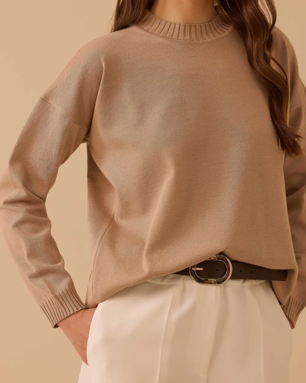 Sıfır Yaka Basic Triko Tunik