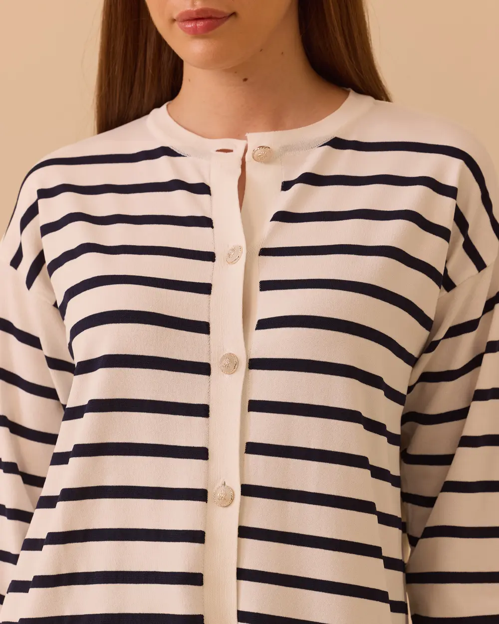 Striped Over the Knee Sweater Cardigan