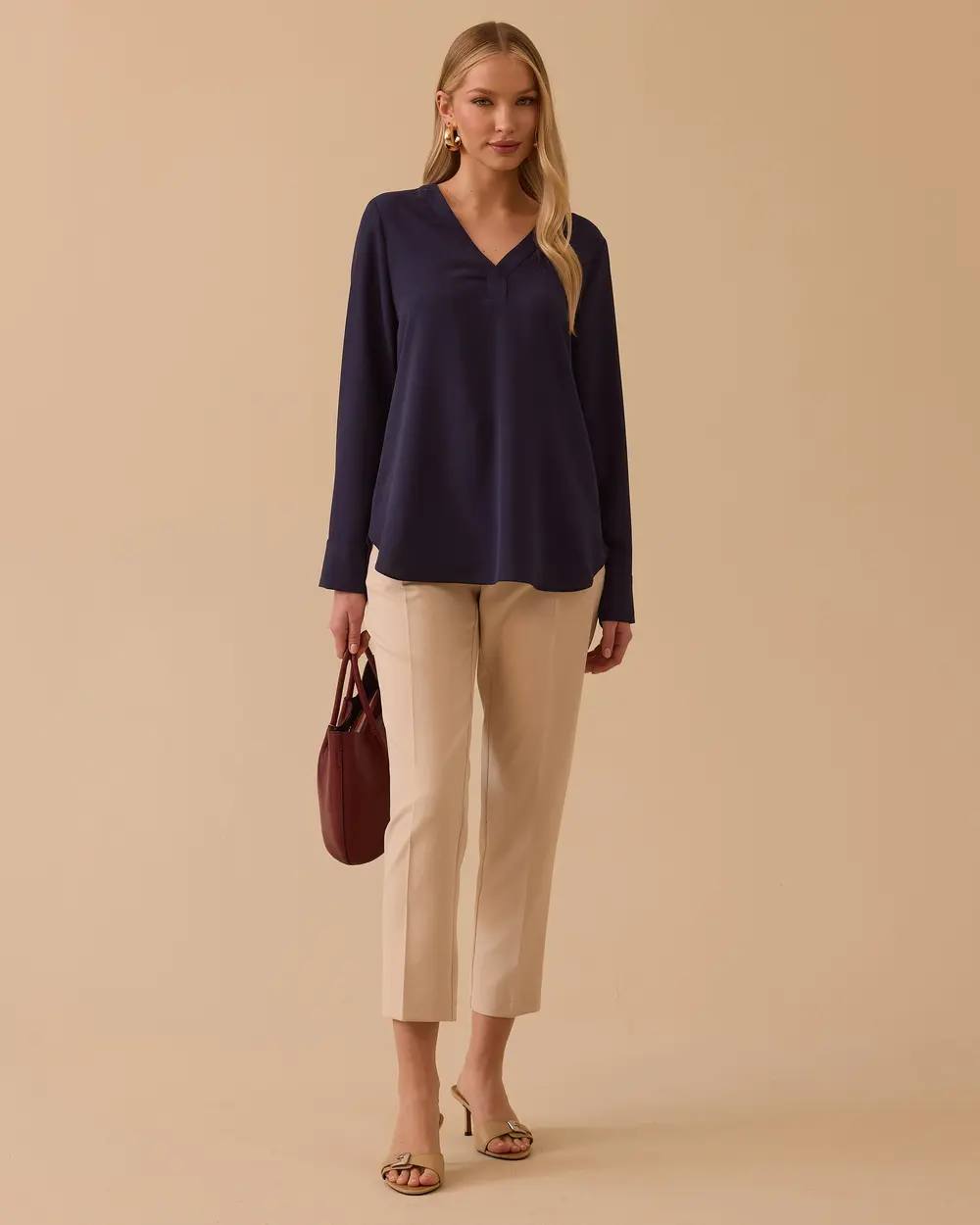 V-Neck Basic Blouse