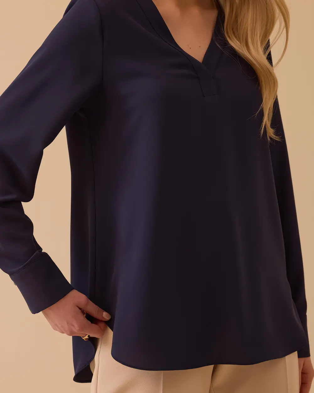V-Neck Basic Blouse