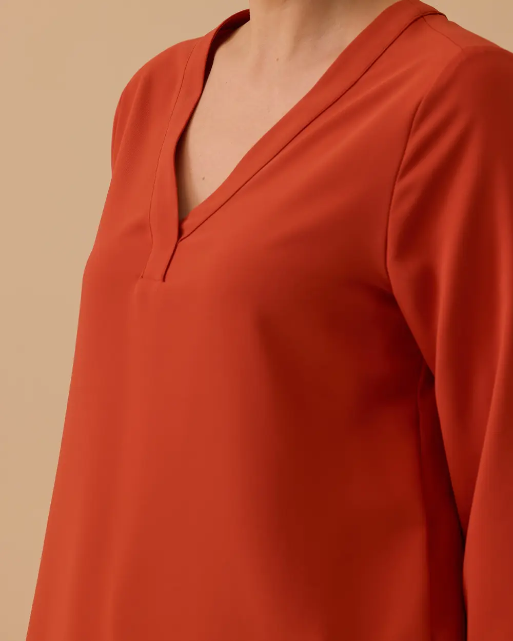 V-Neck Basic Blouse