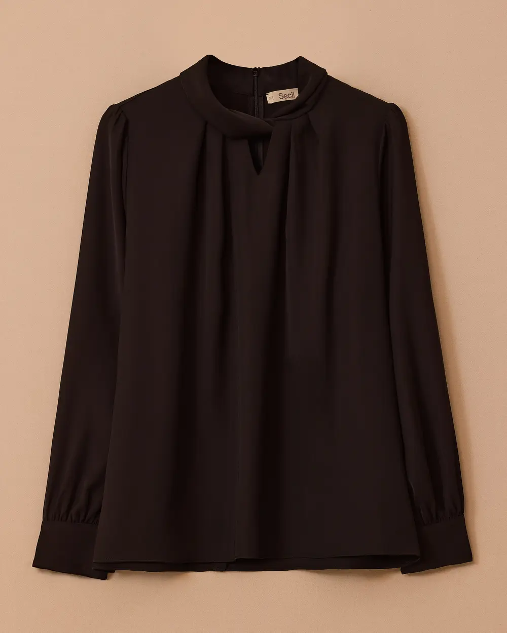 Büzgü Yakalı Pile Detaylı Bluz