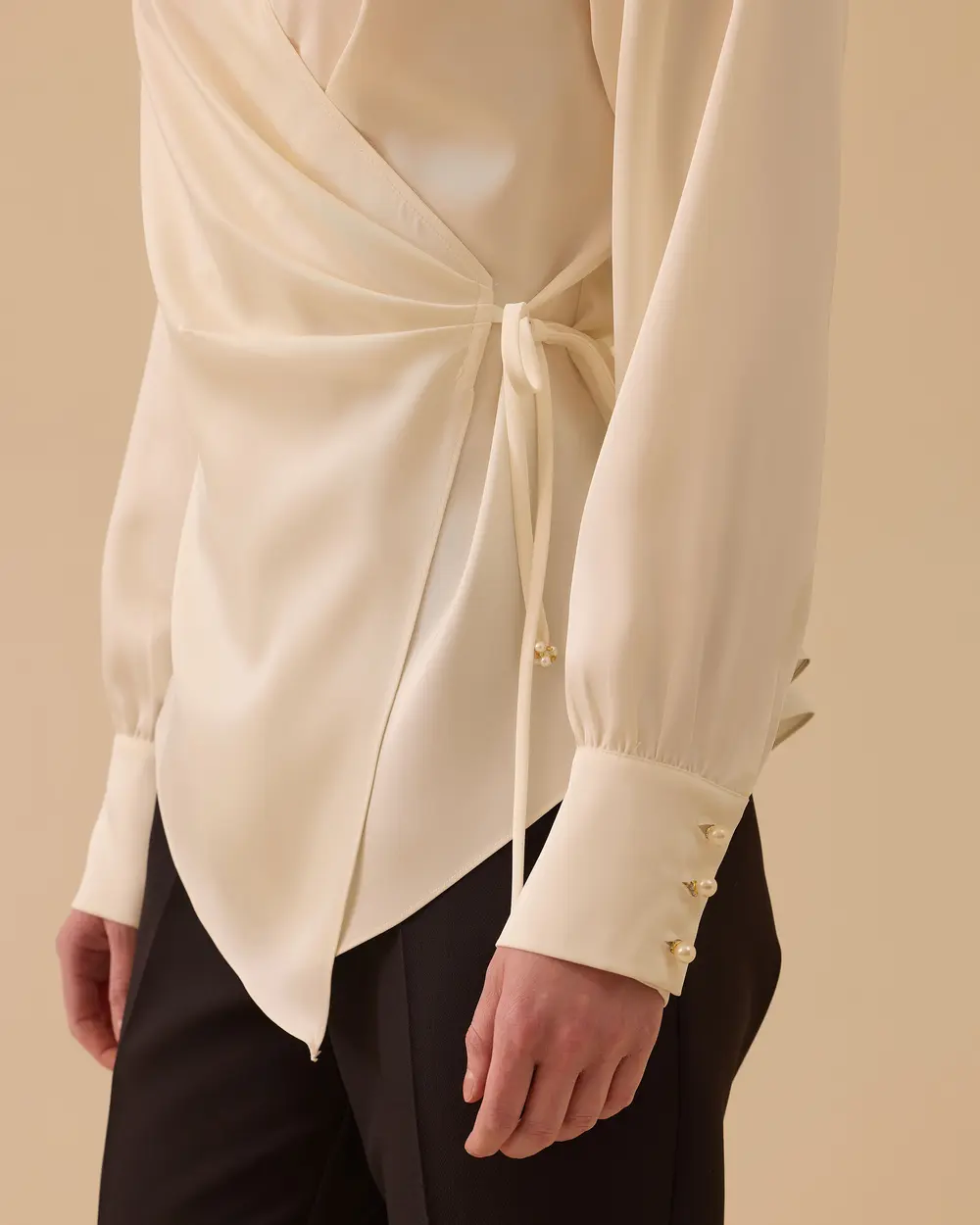 Bağlama Detaylı Kruvaze Bluz