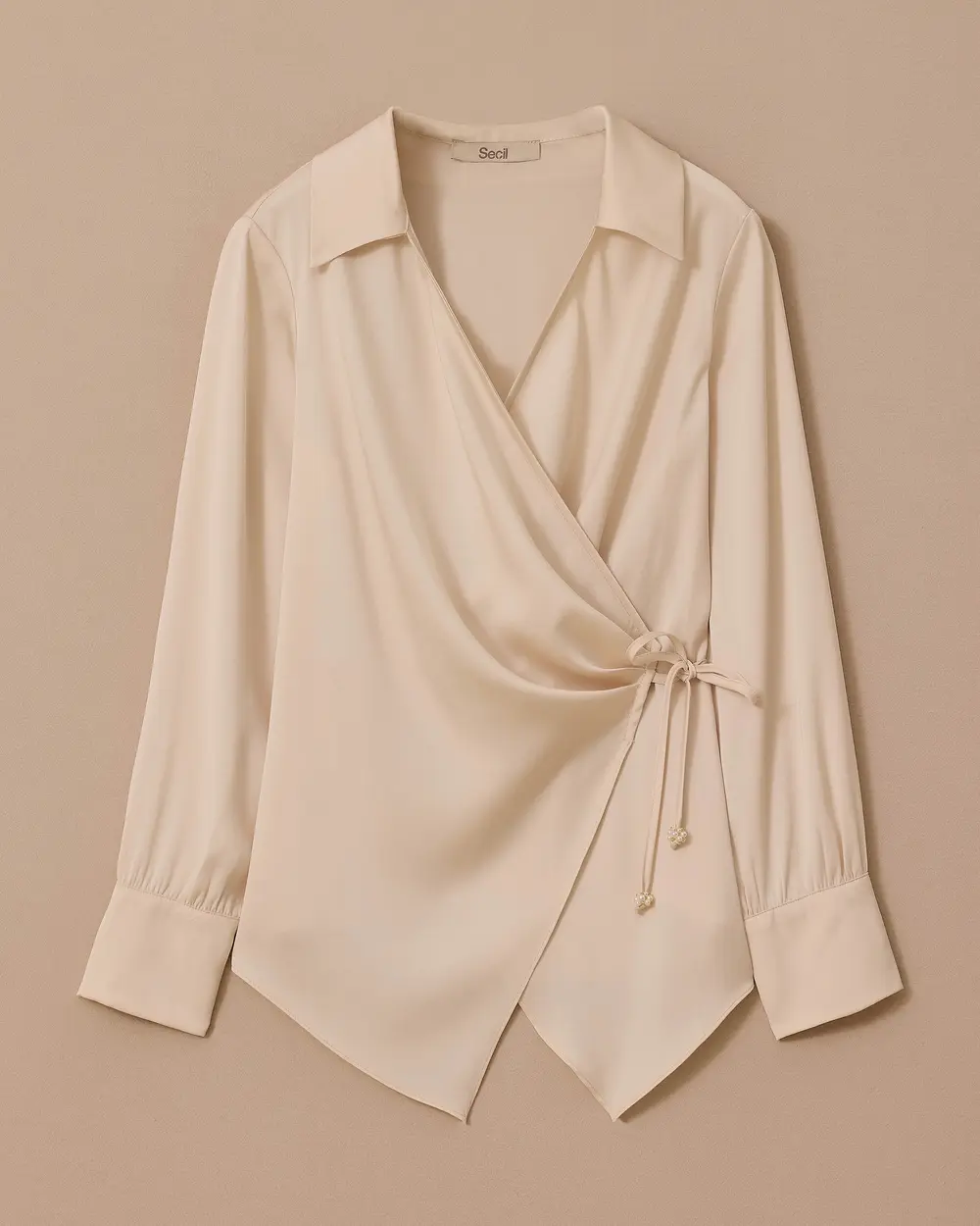 Double-breasted Blouse with Tie Detail