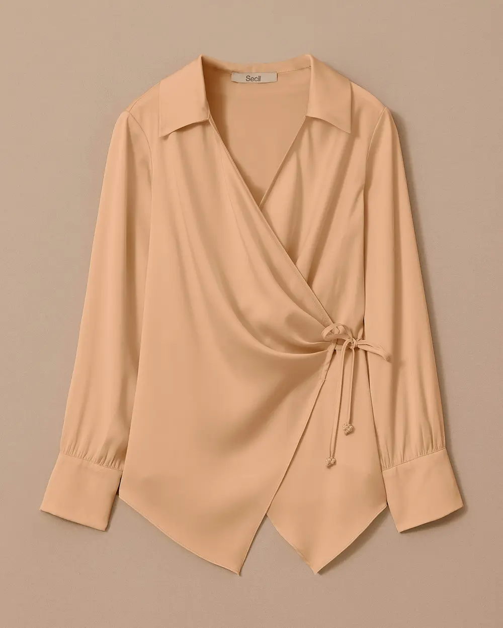 Double-breasted Blouse with Tie Detail