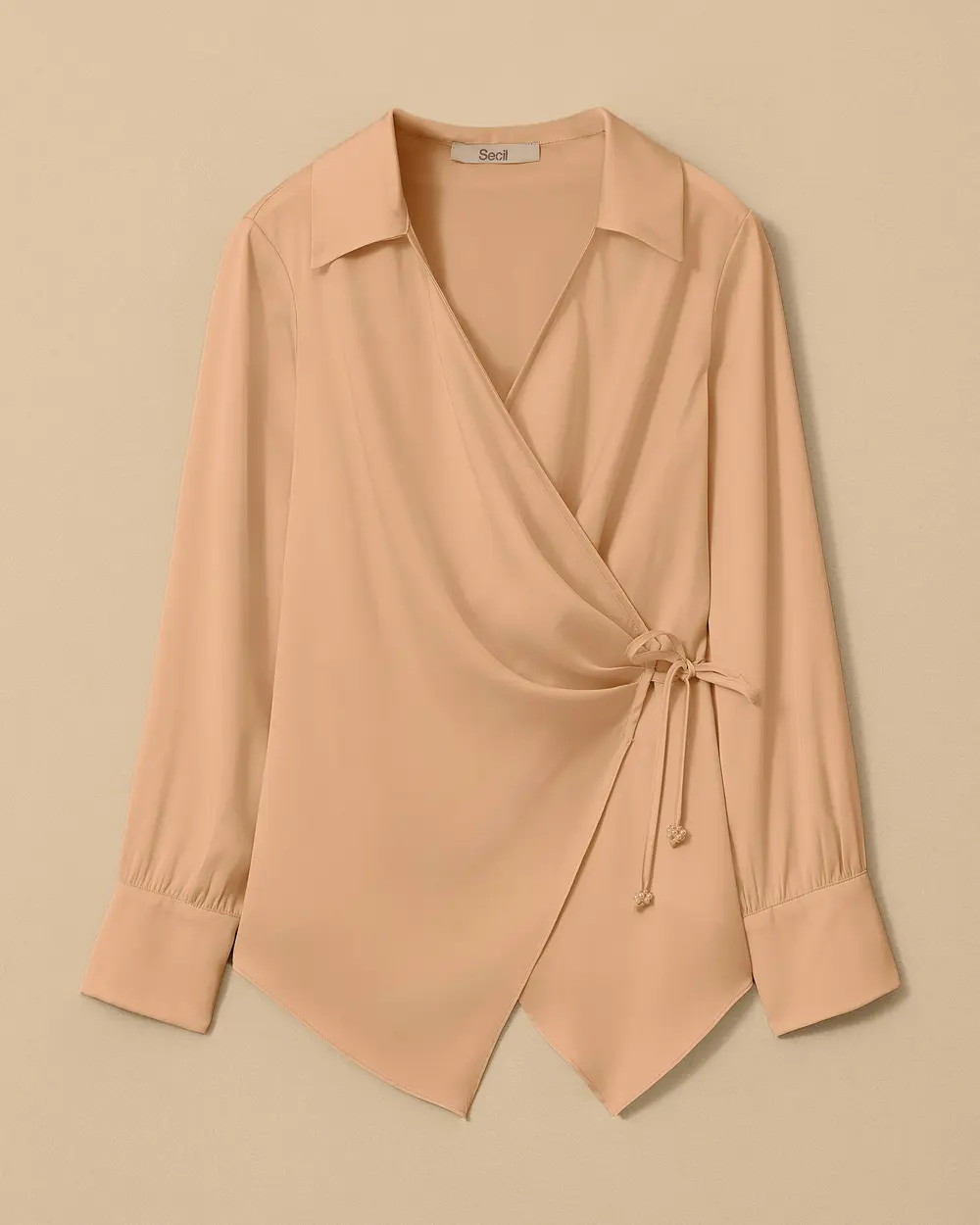 Double-breasted Blouse with Tie Detail