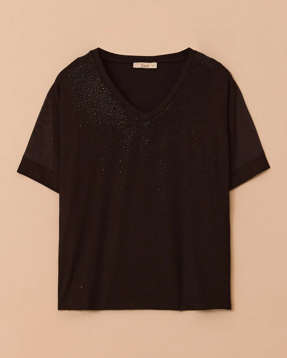 Taşlı V Yaka Bluz