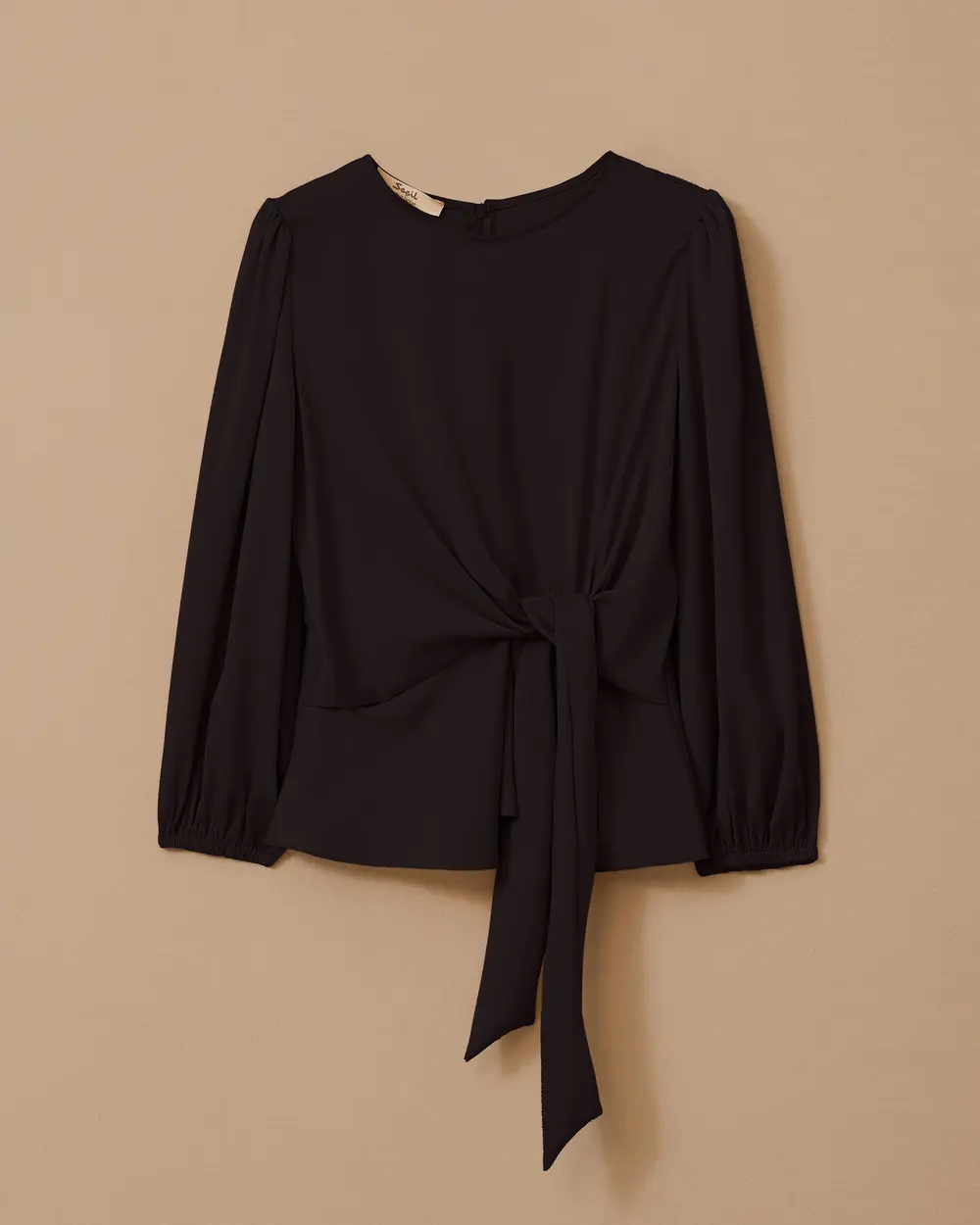 Bağlama Detaylı Uzun Kollu Bluz