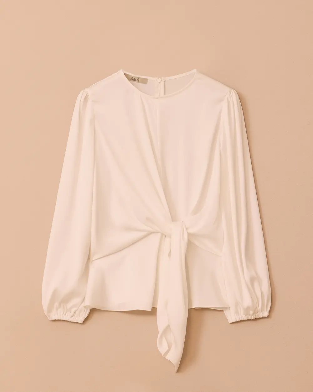 Long Sleeve Blouse with Tie Detail