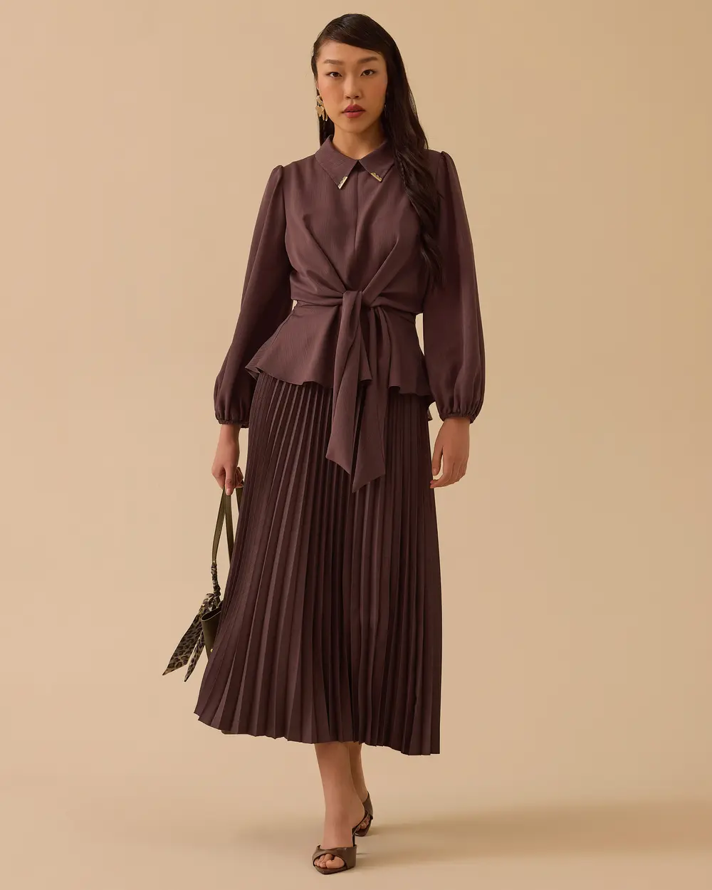 Gömlek Yaka Bağlama Detaylı Bluz