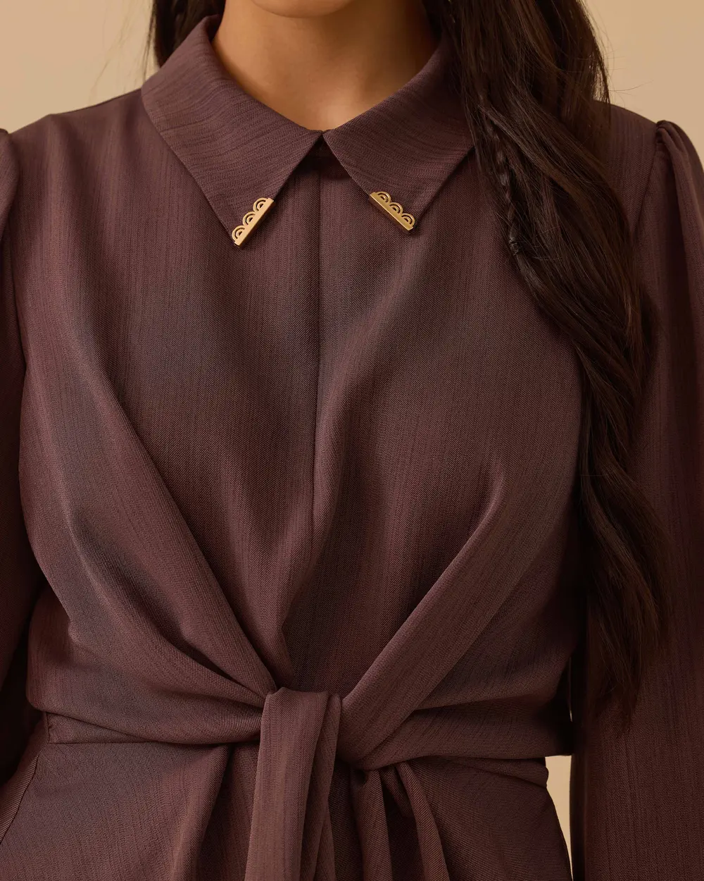 Gömlek Yaka Bağlama Detaylı Bluz