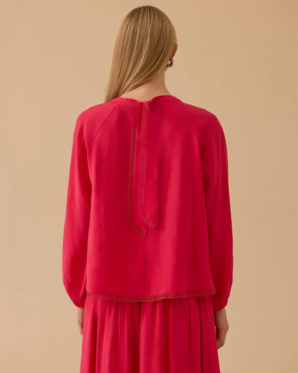 Fisto Detaylı Uzun Kollu Bluz