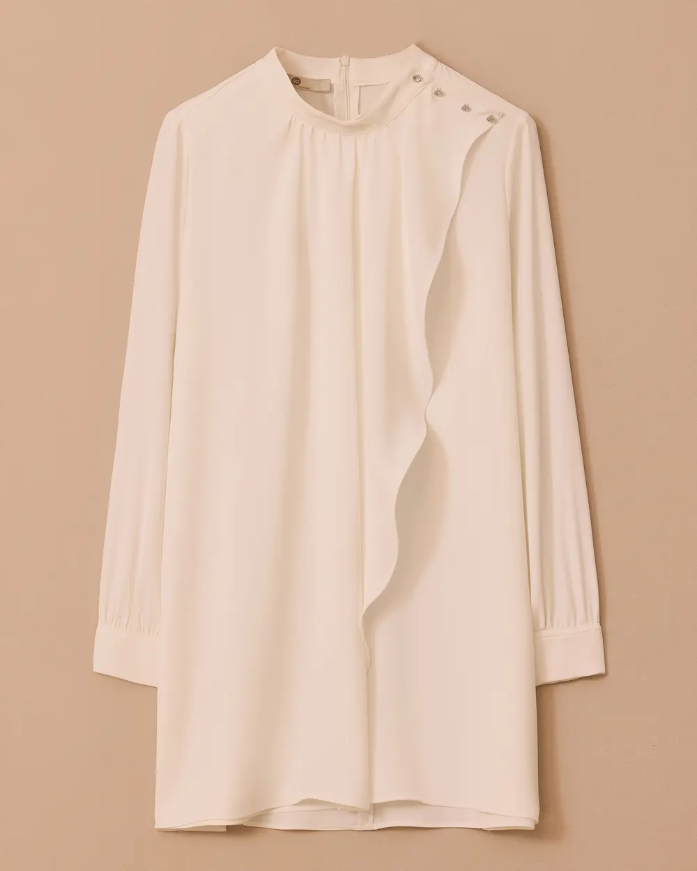 Ruffle Look Blouse with Shoulder Detail