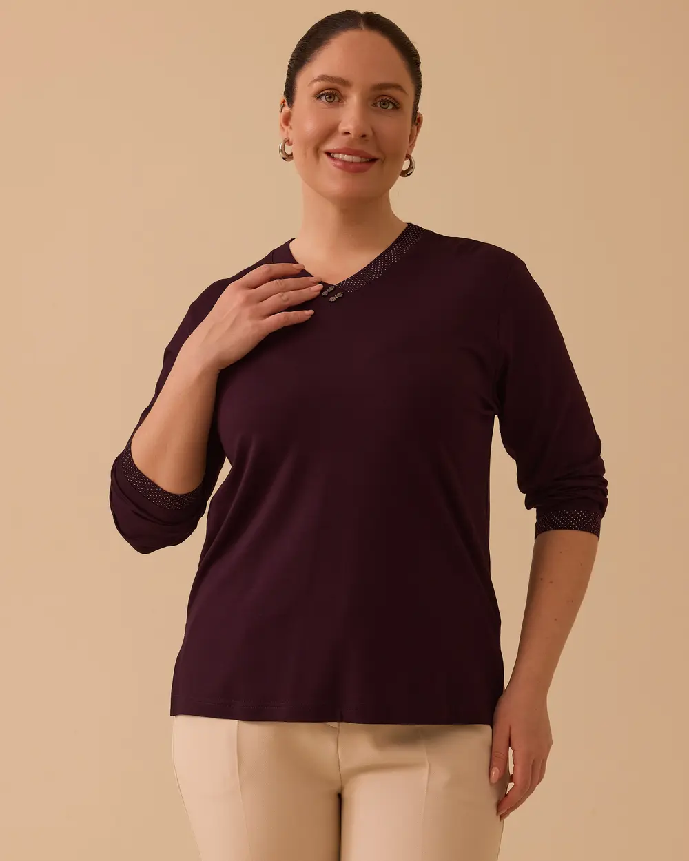 Plus Size V-Neck Stylish Blouse