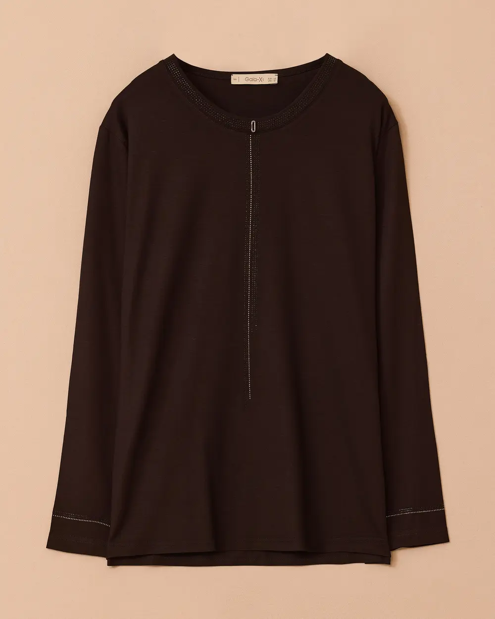 Büyük Beden Taş Detaylı Şık Bluz