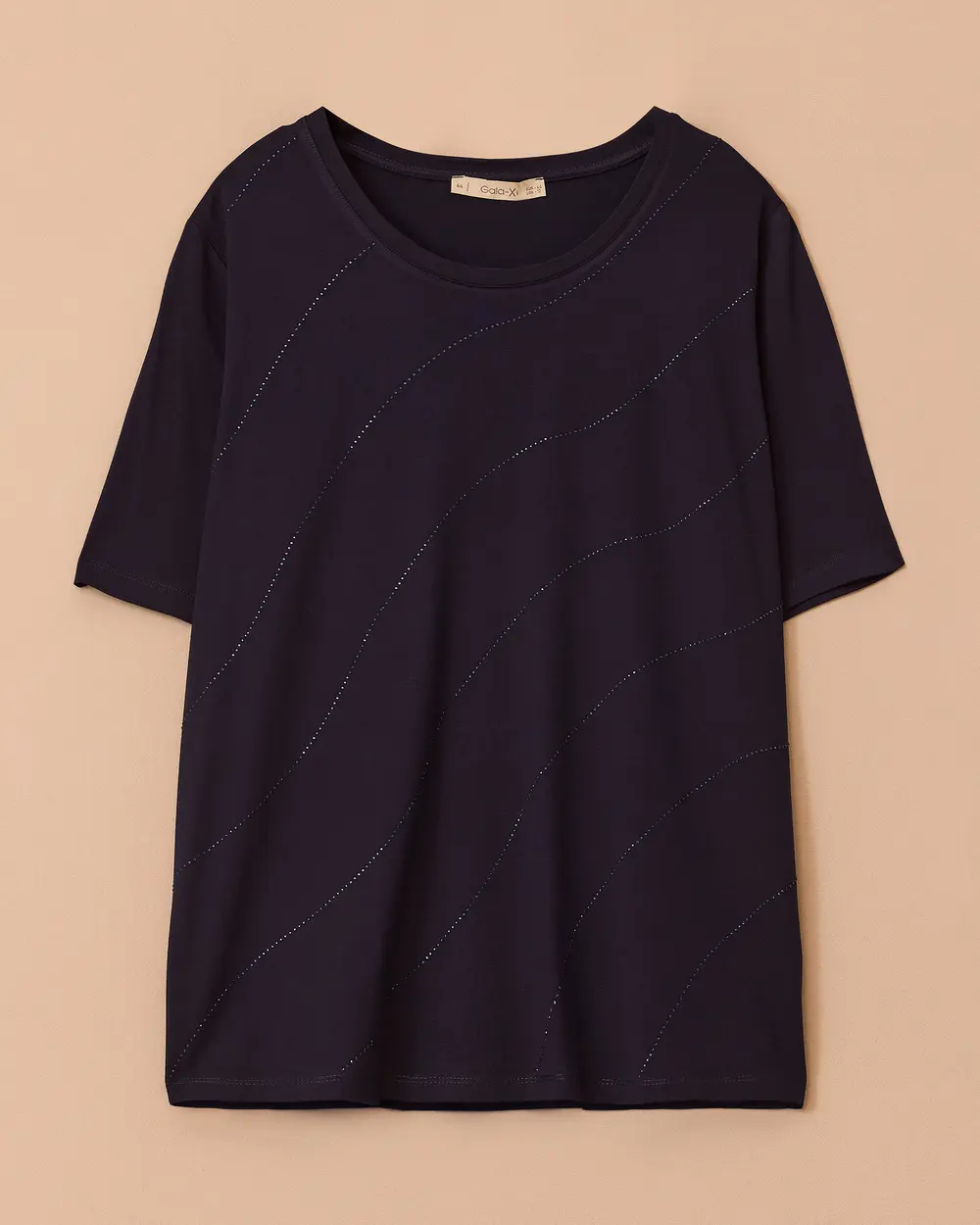 Büyük Beden Taş Geçişli Kısa Kollu Bluz