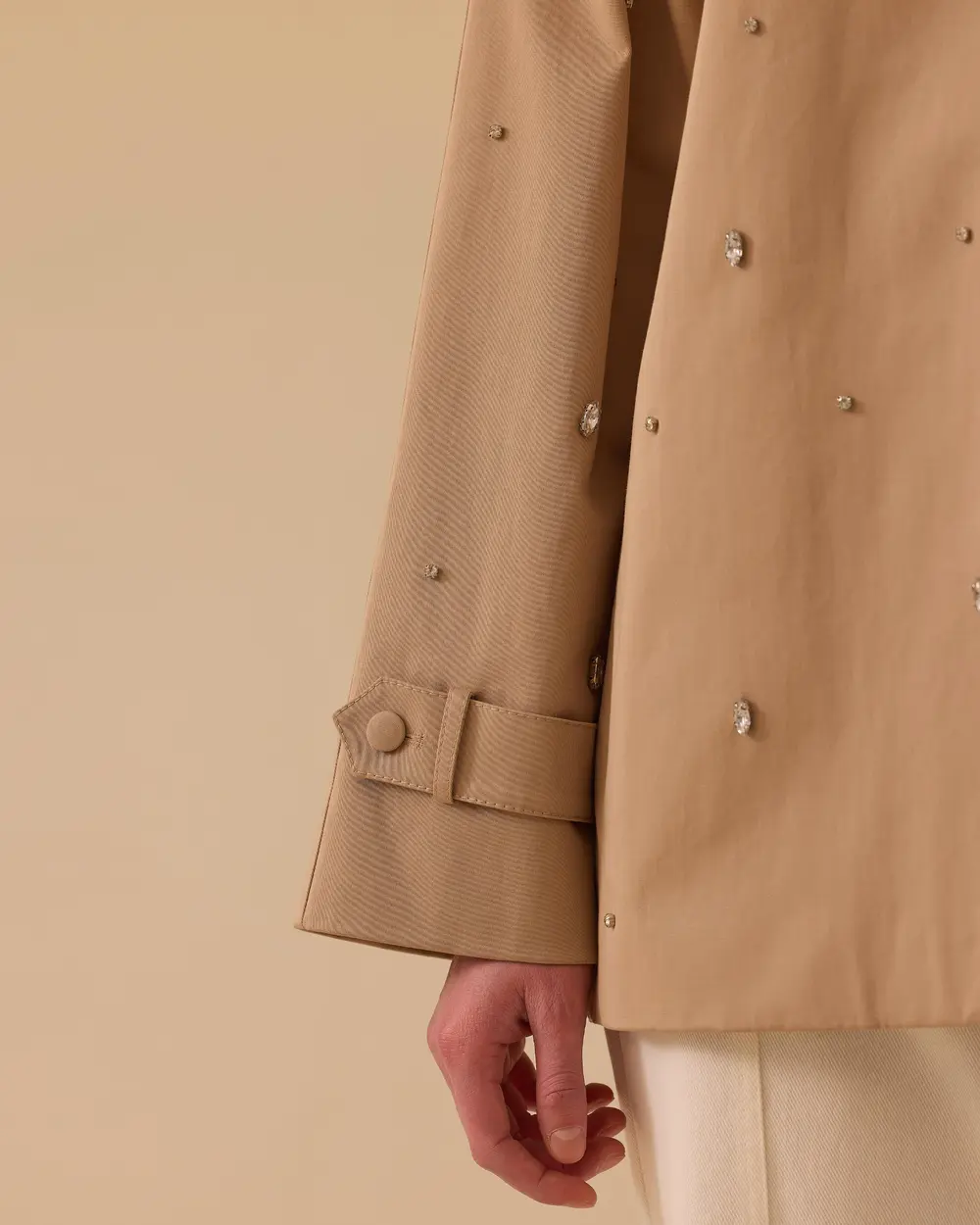 Taşlı Oversize Trençkot