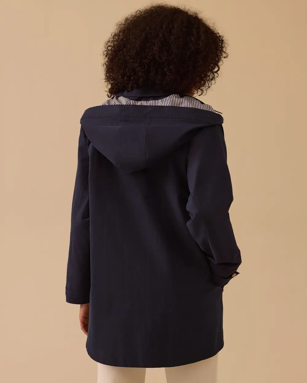 Kapüşonlu Çıtçıt Düğmeli Trençkot