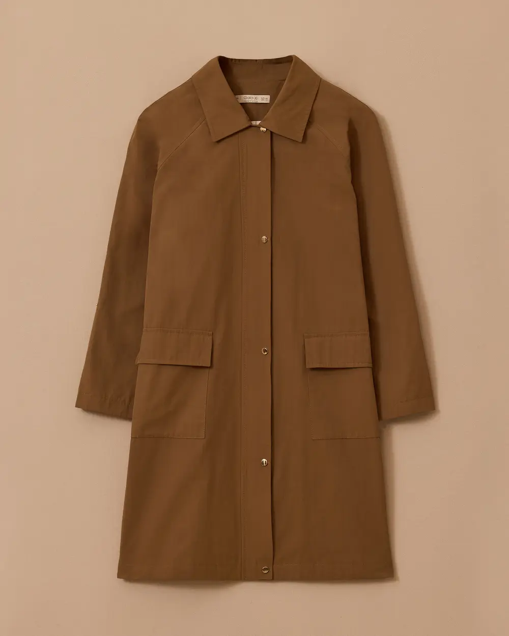 Büyük Beden Cepli Fermuarlı Trençkot