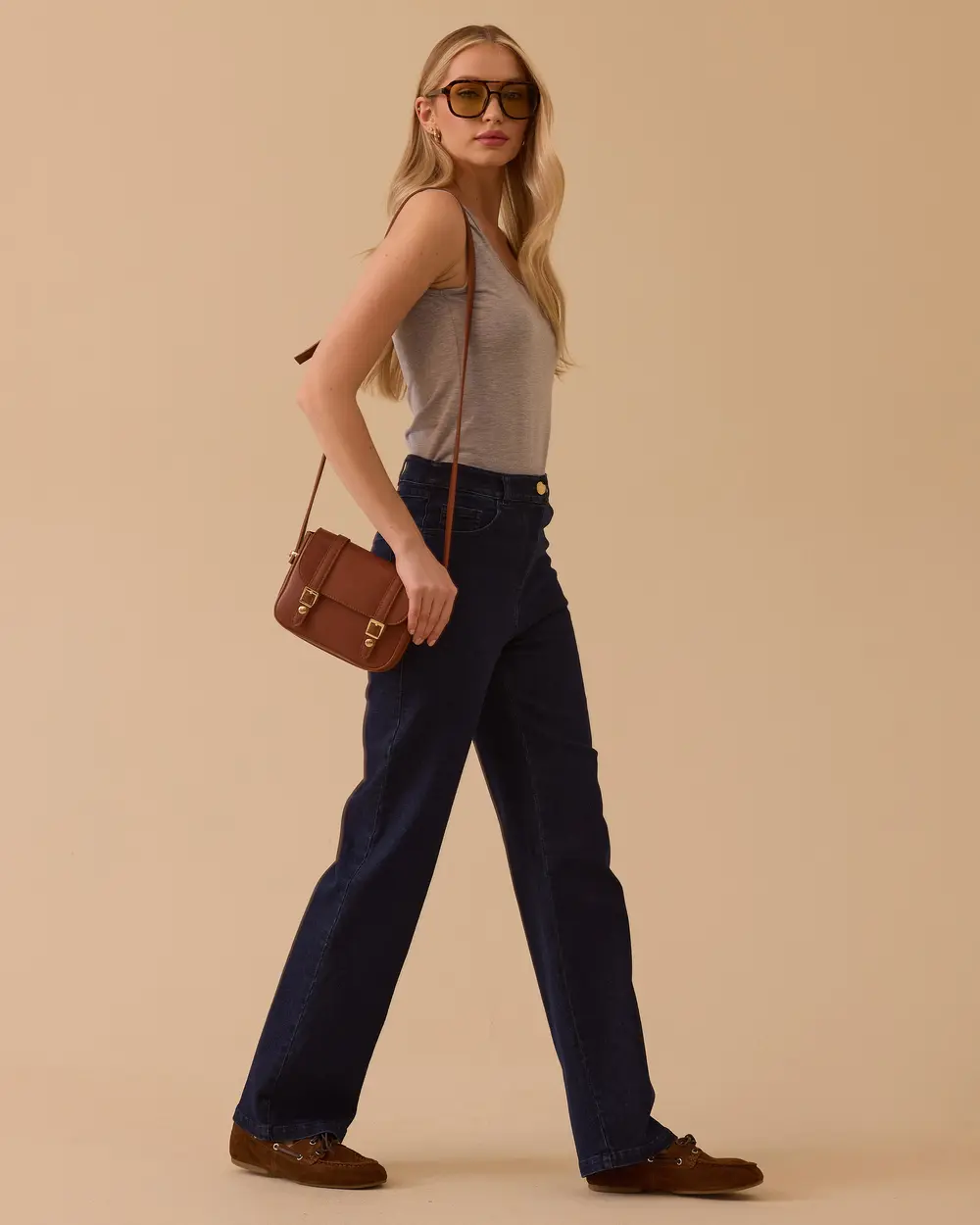 Yüksek Bel Düz Kesim Jean Pantolon