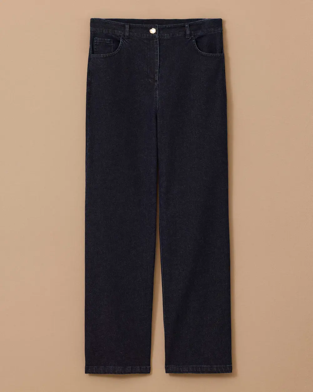 Yüksek Bel Düz Kesim Jean Pantolon