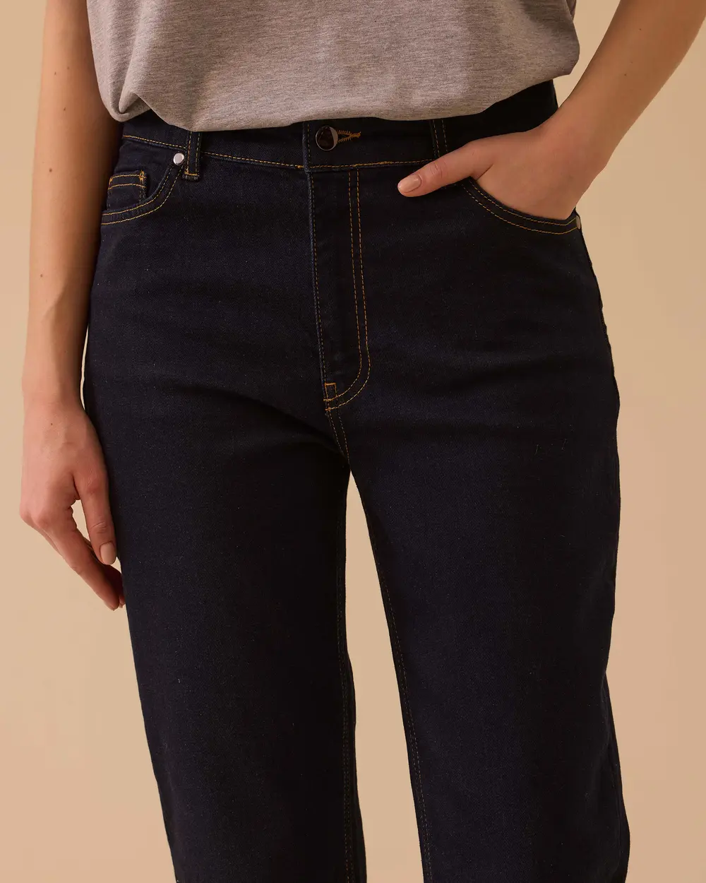 High Waist Ankle Length Jean Pants