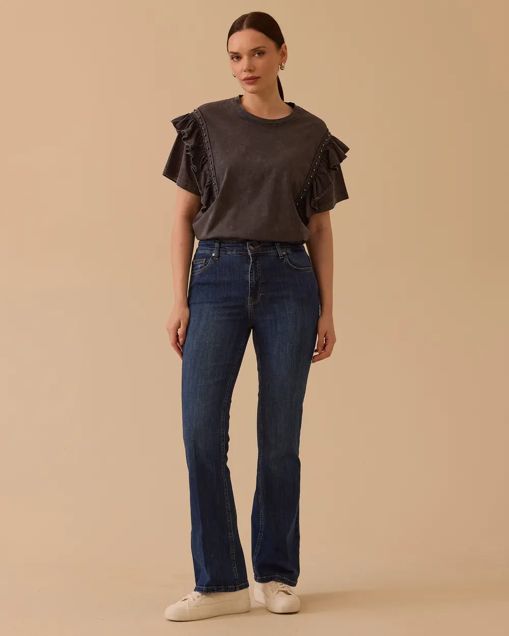 Full Length Flared Jean Pants