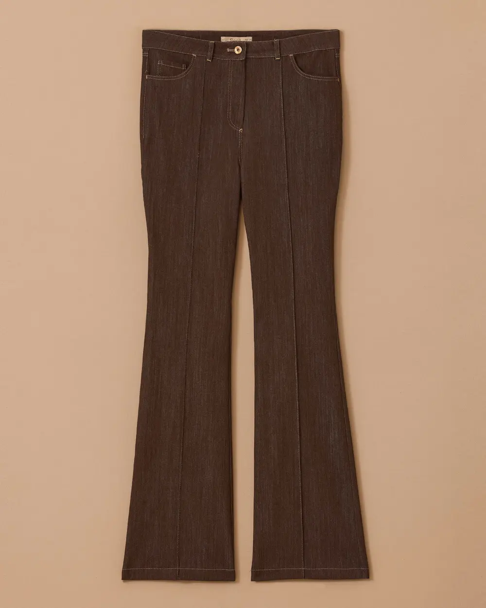 Flared Jean Trousers with Pockets