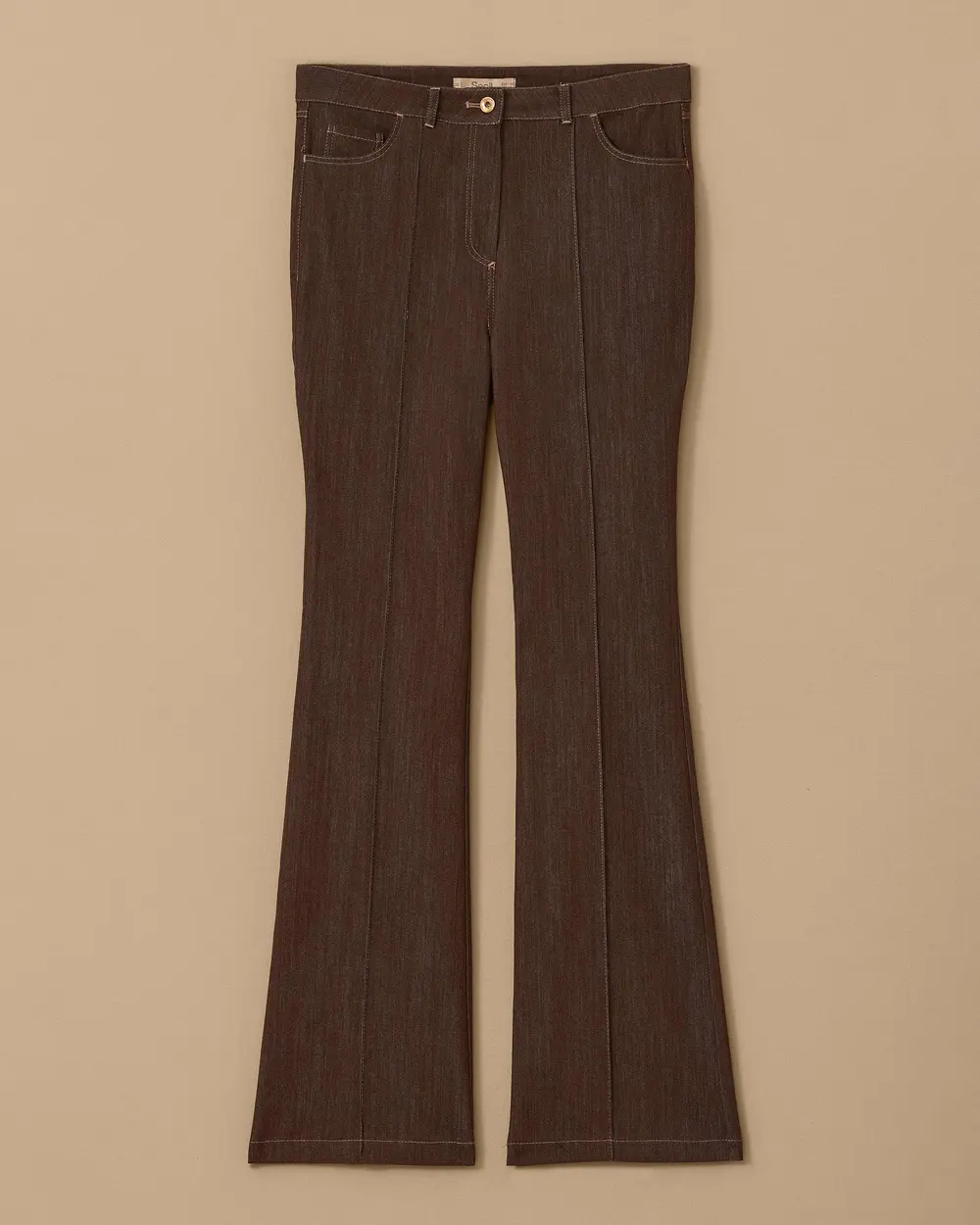 Flared Jean Trousers with Pockets