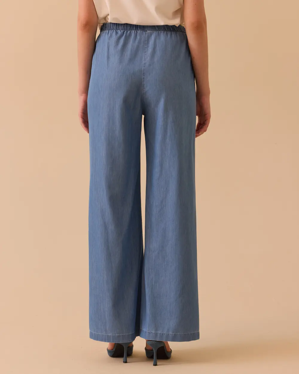 Relaxed Fit Jean with Elastic Waist Detail