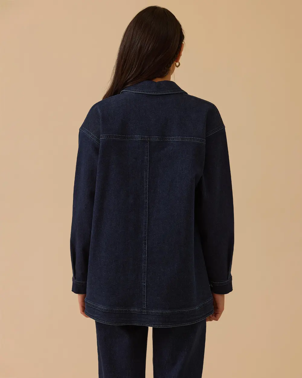 Çiçek Nakışlı Jean Ceket