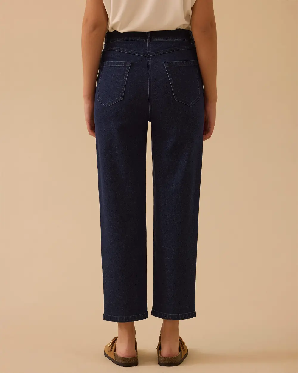 Yüksek Bel Bilek Boy Jean Pantolon