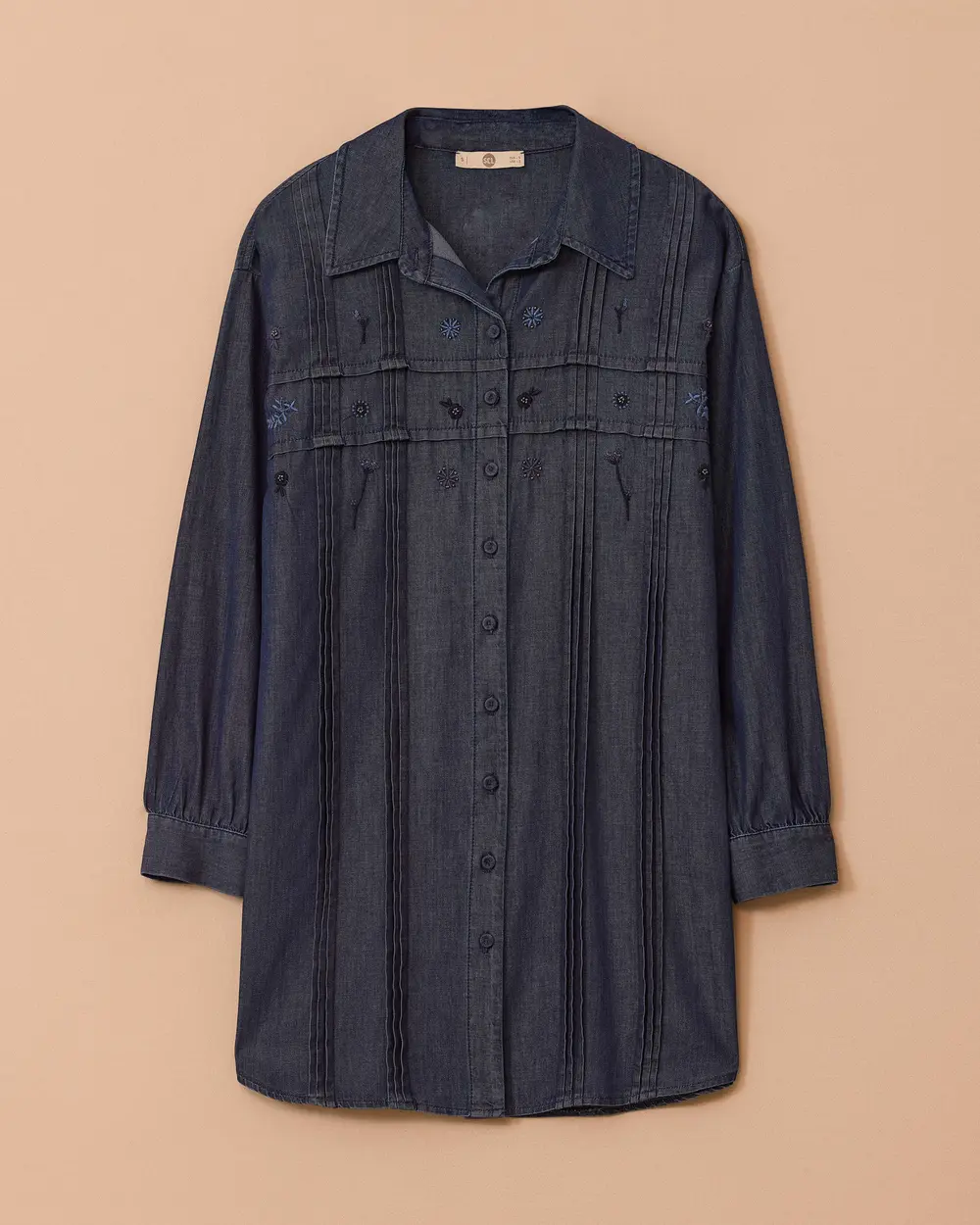 Stone Embroidered Jean Tunic