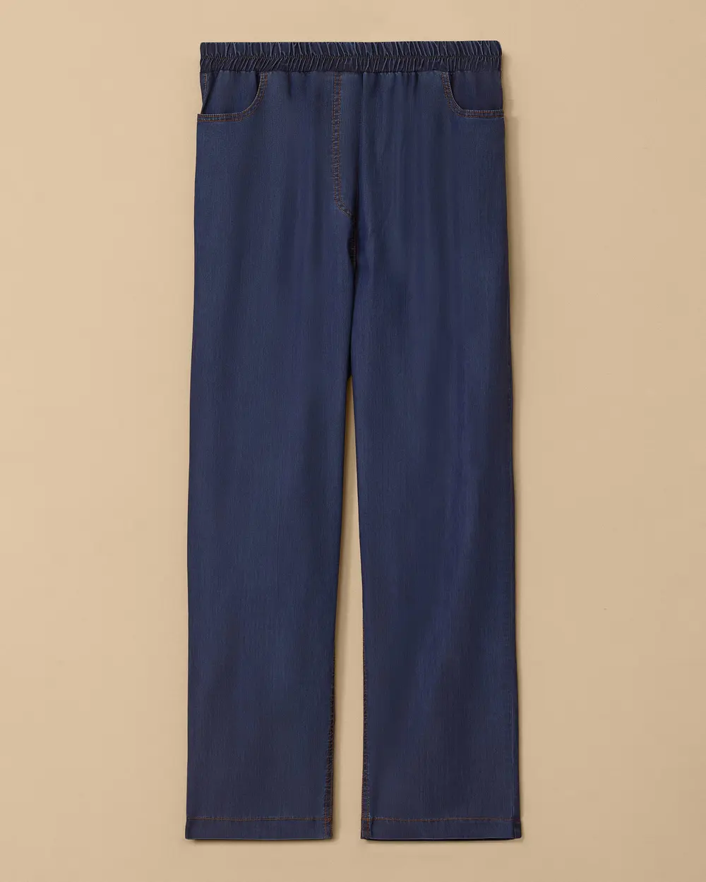 Büyük Beden Elastik Bel Tencel Jean Pantolon