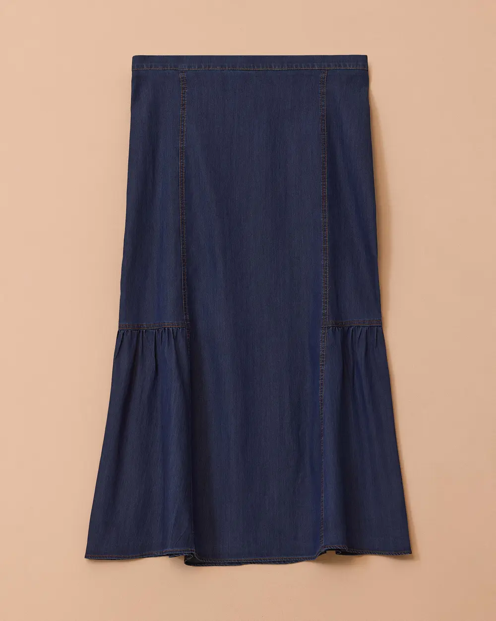 Büyük Beden Büzgü Detaylı Jean Etek