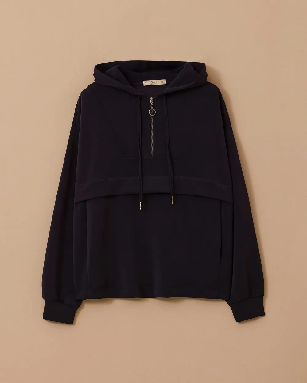 Kapüşonlu Fermuar Detaylı Sweatshirt