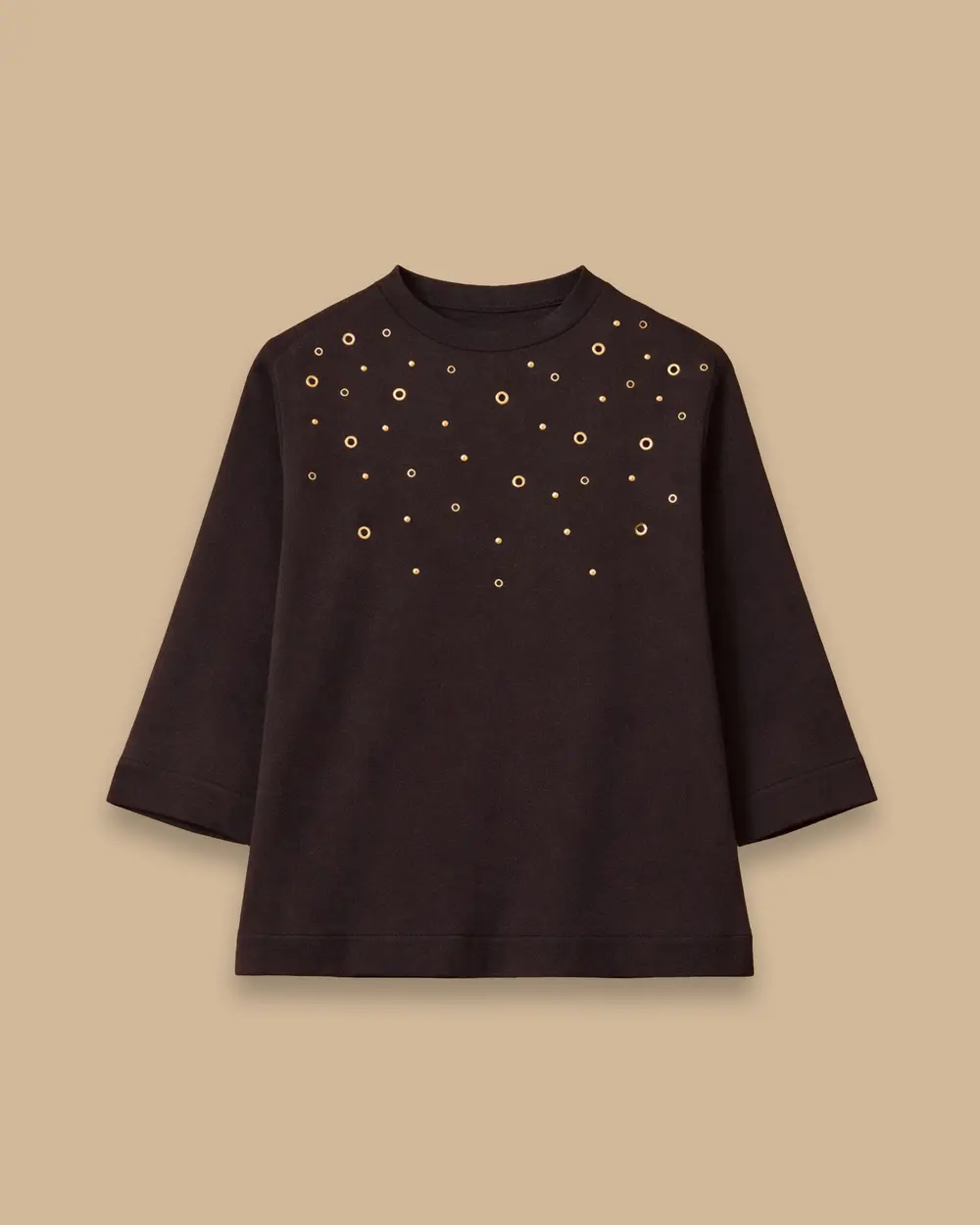 Metal Halka Detaylı Yarım Kol Sweatshirt